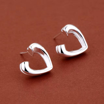 Original 925 Sterling Silver Earrings Hearts For Women Exquisite Student Girlfriend Jewelry Accessories Wedding Fashion Gift dealshavens
