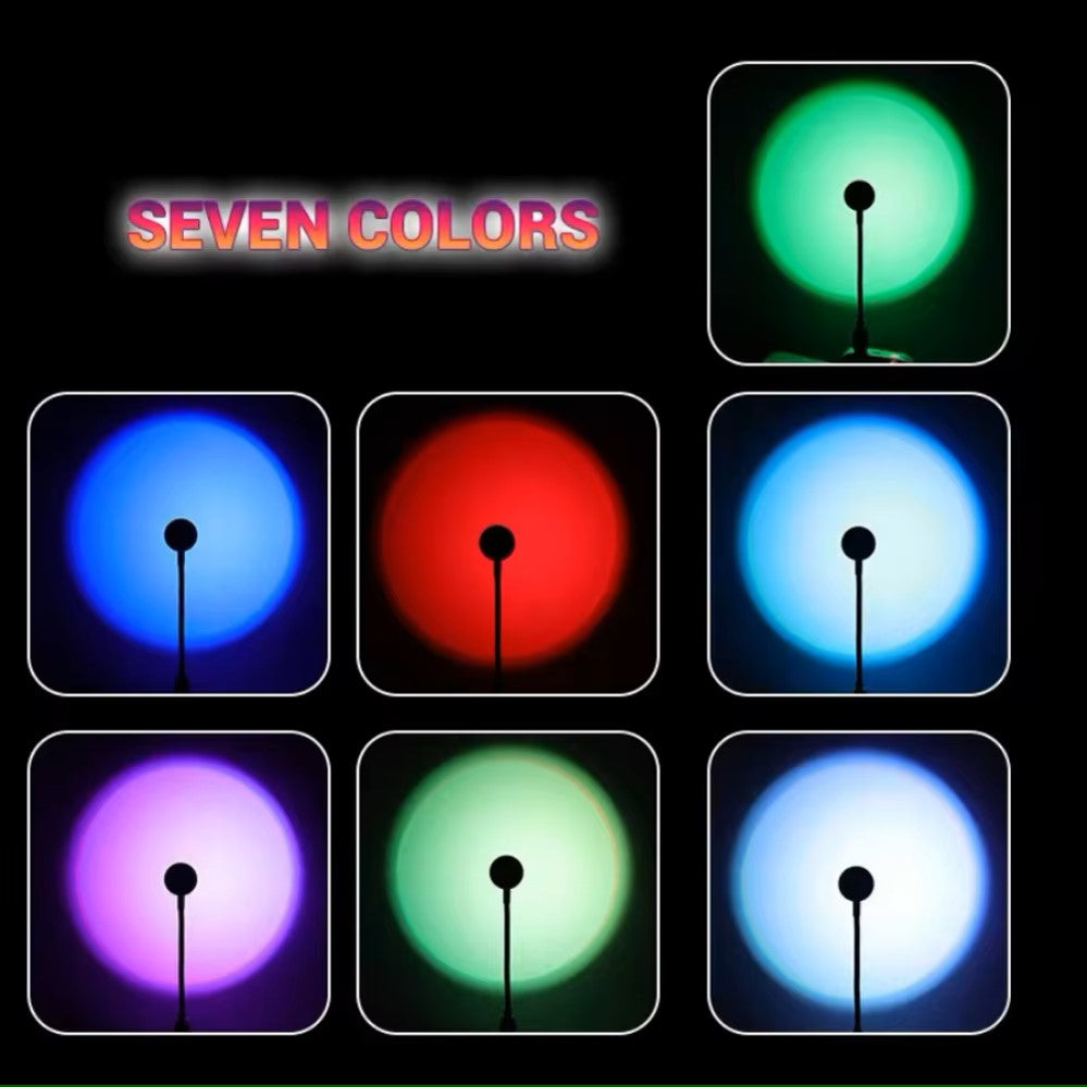 جهاز عرض ضوء قوس قزح ليلي بمنفذ USB LED لغروب الشمس