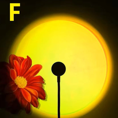 جهاز عرض ضوء قوس قزح ليلي بمنفذ USB LED لغروب الشمس