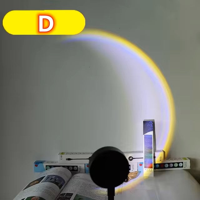 جهاز عرض ضوء قوس قزح ليلي بمنفذ USB LED لغروب الشمس