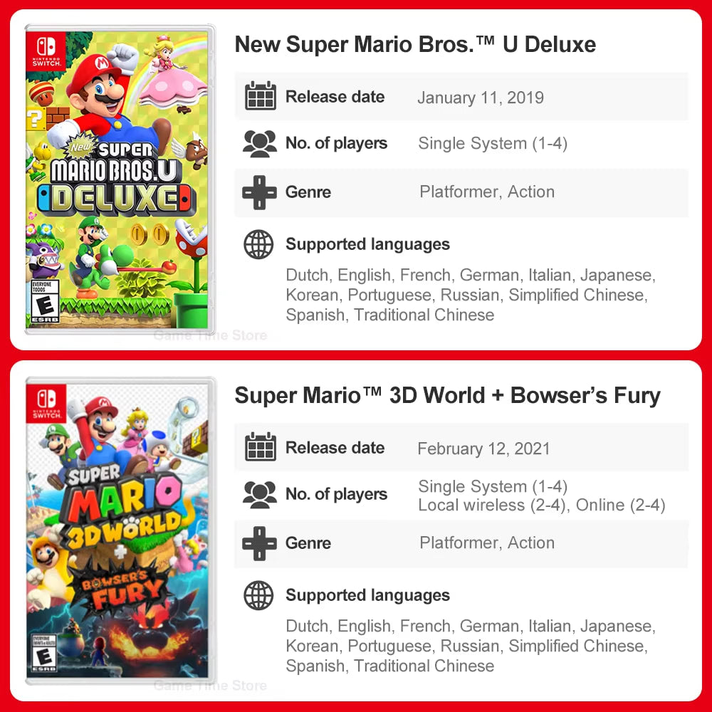 Super Mario Nintendo Switch Games Mario Bros Wonder Kart 8 RPG Mario Strikers Odyssey 3D World Fury U Deluxe Party Superstars dealshavens