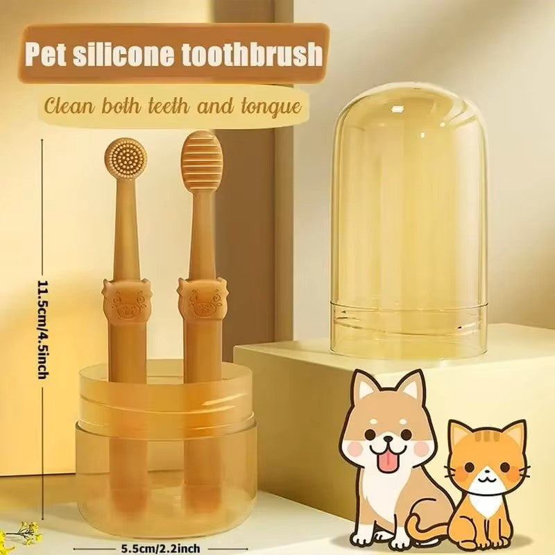 Teeth Whitening Dog Cat Silicone Soft Toothbrush Oral Care Puppy Toothbrush Toothpaste Pet Kit Teeth Cleaning Pet Supplies Dealshavens