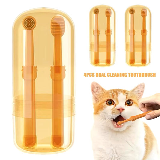 Teeth Whitening Dog Cat Silicone Soft Toothbrush Oral Care Puppy Toothbrush Toothpaste Pet Kit Teeth Cleaning Pet Supplies Dealshavens