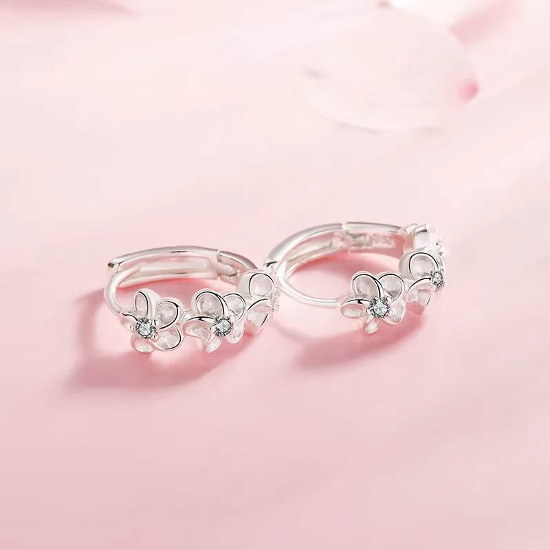 Top Sale 925 Sterling Silver Needle Earrings for Women's Wedding Fashion High Quality Jewelry Crystal Zircon Flower Cute Stud dealshavens