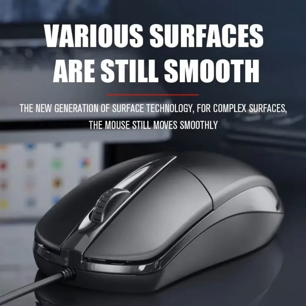 USB Optical Wired Mouse Laptop Home Office Mouse Anti Slip Roller 3D 1200DPI Game Mause Computer Accessories For PC Desktop