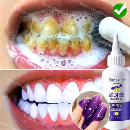 V34 Teeth Whitening Enzyme Toothpaste Remove Plaque Stains Mousse Cleaning Oral Hygiene Dental Tools Fresh Breath Beauty Health