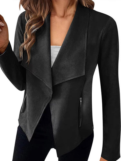 "Motorcycle Jacket for Women – Zipper Bomber Coat 2024"