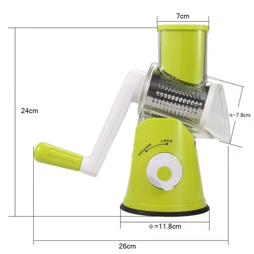 Kitchen Cheese Chopper Manual Vegetable Cutter & Slicer Machine With Three Sharp Drums Garlic Potato Shredder with multiple functions - Dealshavens