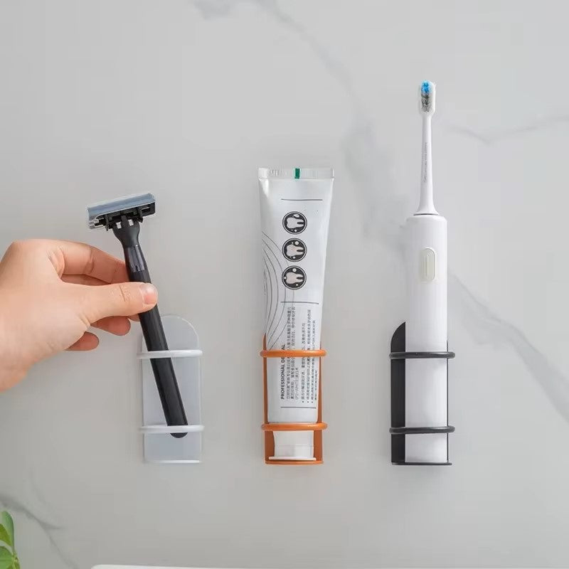 WIKHOSTAR Wall Mounted Electric Toothbrush Holder Punch Free Storage Rack Hook Storage Stand Toothpaste Tooth Brush Rack Dealshavens