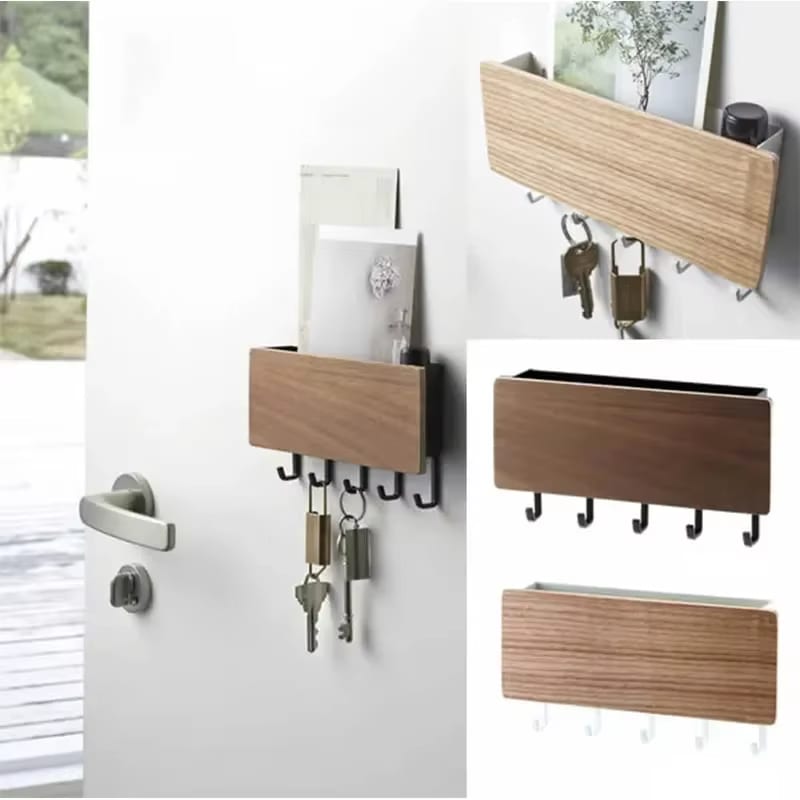 Wall Hanging Bamboo Key Hanger Holder Wall Organizer Rectangle Key Rack Hooks Coat Hooks Home Decoration Coat Hanger Dealshavens