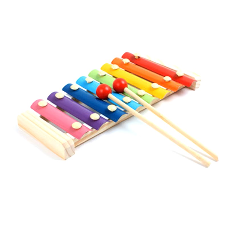 Accessories for Wood Musical Instruments Wooden 8 Tones Multicolor Xylophone Toy Wooden Musical Instruments for Young Children - Dealshavens
