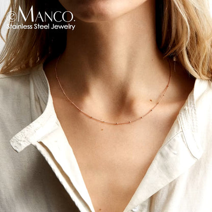 eManco Gold Color Stainless Steel 316 Chain Choker Necklace Women Chain Necklace Sets for Women gift Dealshavens