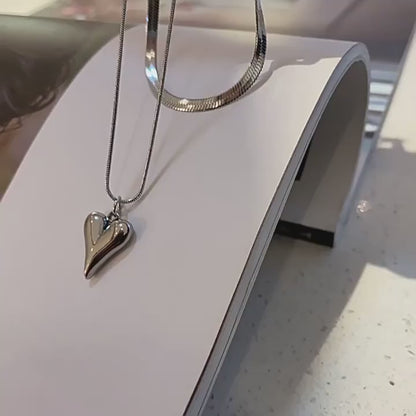 Heart Pendant Necklace for Women Simple Neck Chain Jewelry
