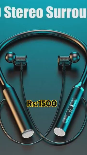 سماعات أذن لاسلكية بتقنية البلوتوث 9D مع ميكروفون