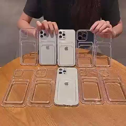 "iPhone Luxury Transparent Wallet Case 7-16 Pro Max"