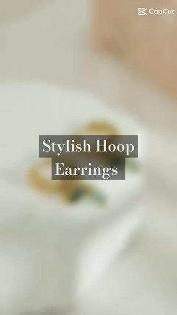 YACHAN 18K Gold Plated Stainless Steel Hoop Earrings for Women Vintage Green Natural Stone Charms Trendy Waterproof Jewelry