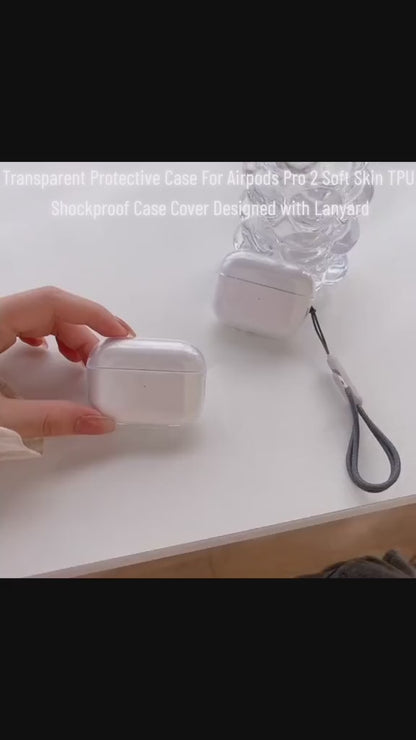 "AirPods Pro 2 Clear TPU Case with Lanyard Strap"
