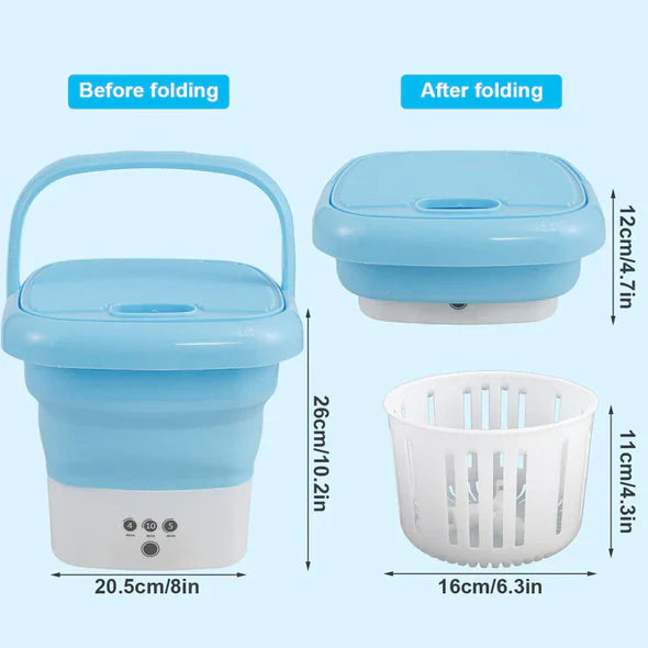 Portable Foldable Mini Washing Machine, 11L, 3 Cleaning Modes - Dealshavens